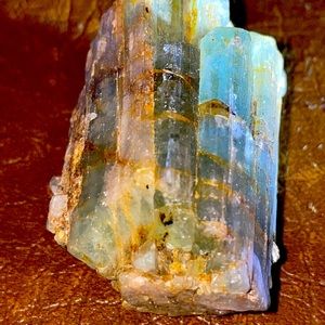 Rough natural blue tourmaline with many terminations.